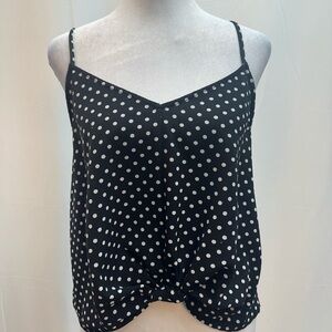 Lush Black Polka Dot Spaghetti Strap Tank S